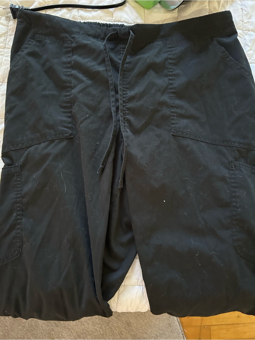 Scrubstar Black Cargo Drawstring Pants